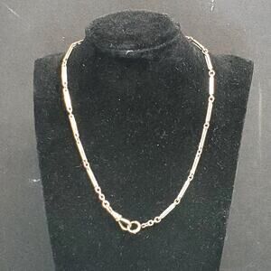 Victorian Simmons Gold Filled Watch Chain Choker Necklace 14.5" Art Deco Signed